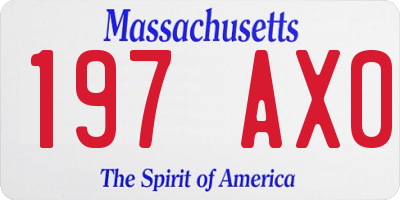 MA license plate 197AX0