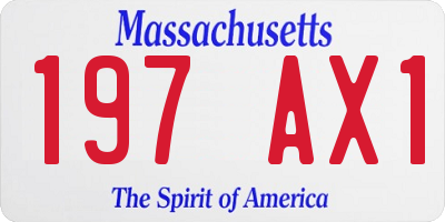 MA license plate 197AX1