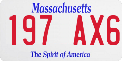 MA license plate 197AX6