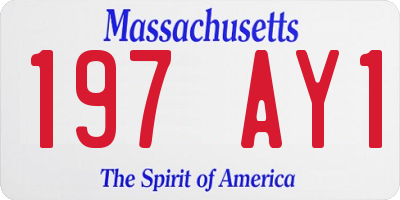 MA license plate 197AY1
