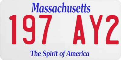 MA license plate 197AY2
