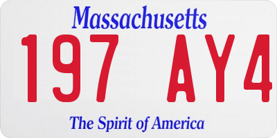 MA license plate 197AY4