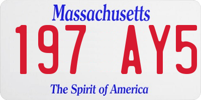 MA license plate 197AY5