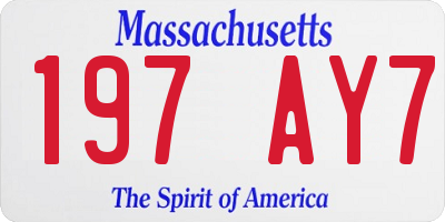 MA license plate 197AY7