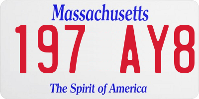 MA license plate 197AY8