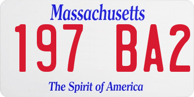 MA license plate 197BA2