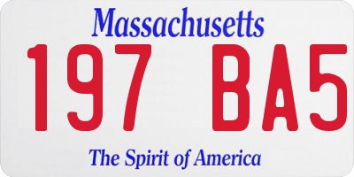 MA license plate 197BA5