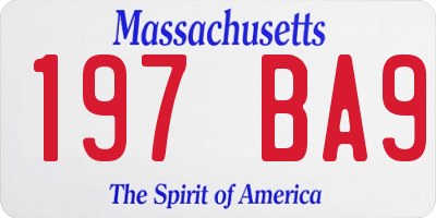 MA license plate 197BA9