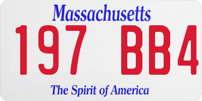 MA license plate 197BB4
