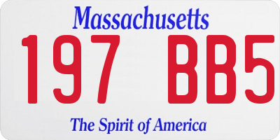MA license plate 197BB5