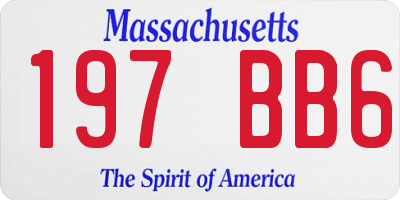 MA license plate 197BB6