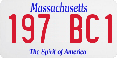 MA license plate 197BC1