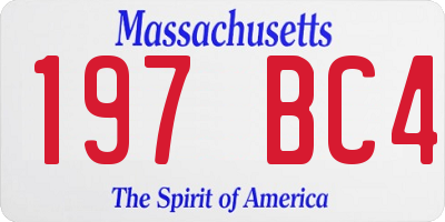 MA license plate 197BC4