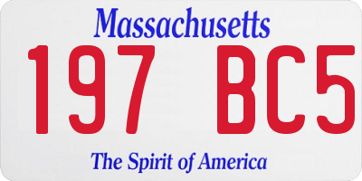 MA license plate 197BC5