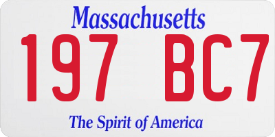 MA license plate 197BC7