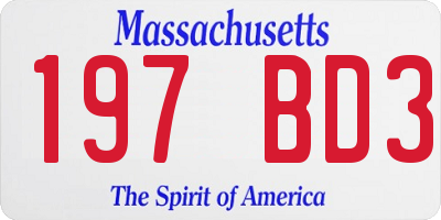 MA license plate 197BD3