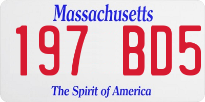 MA license plate 197BD5