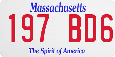 MA license plate 197BD6