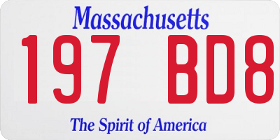 MA license plate 197BD8