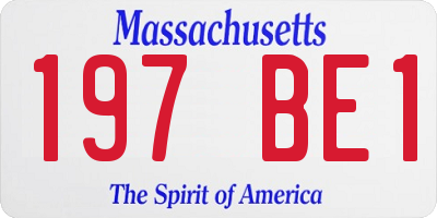 MA license plate 197BE1