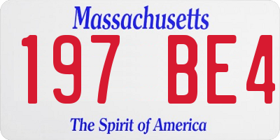 MA license plate 197BE4