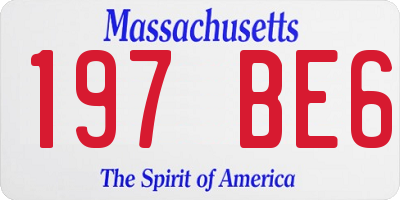 MA license plate 197BE6
