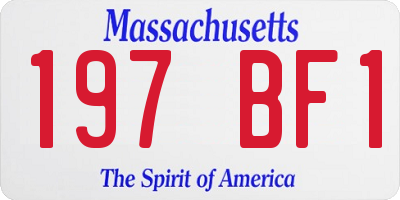 MA license plate 197BF1
