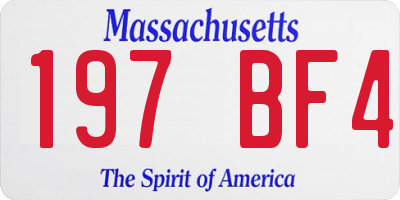 MA license plate 197BF4