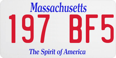 MA license plate 197BF5
