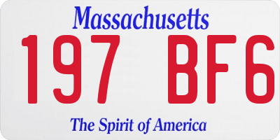 MA license plate 197BF6