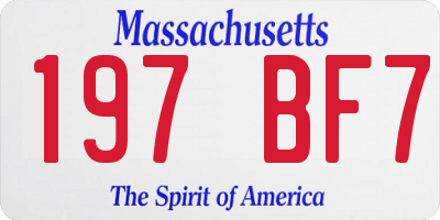 MA license plate 197BF7
