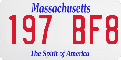 MA license plate 197BF8