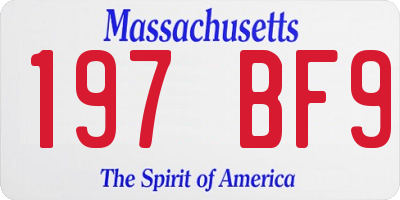 MA license plate 197BF9