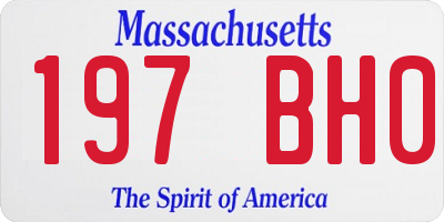 MA license plate 197BH0