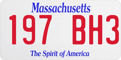 MA license plate 197BH3