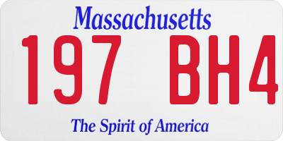 MA license plate 197BH4