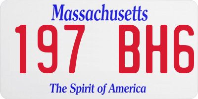 MA license plate 197BH6