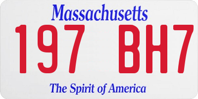 MA license plate 197BH7