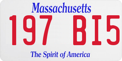 MA license plate 197BI5