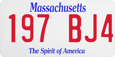 MA license plate 197BJ4