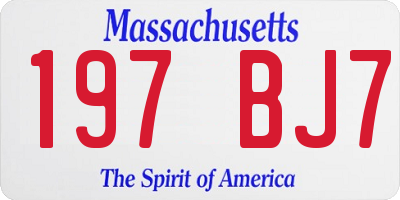 MA license plate 197BJ7