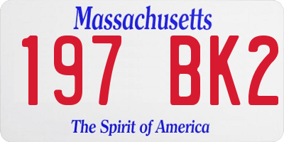 MA license plate 197BK2
