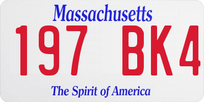 MA license plate 197BK4