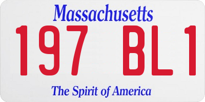 MA license plate 197BL1