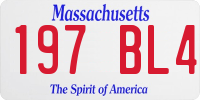 MA license plate 197BL4