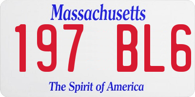 MA license plate 197BL6