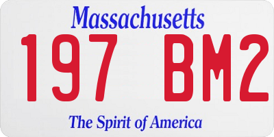 MA license plate 197BM2