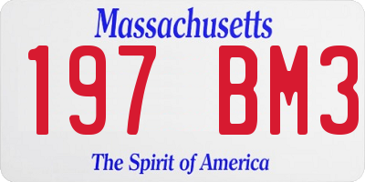 MA license plate 197BM3