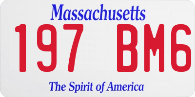 MA license plate 197BM6