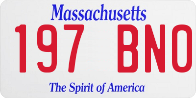 MA license plate 197BN0